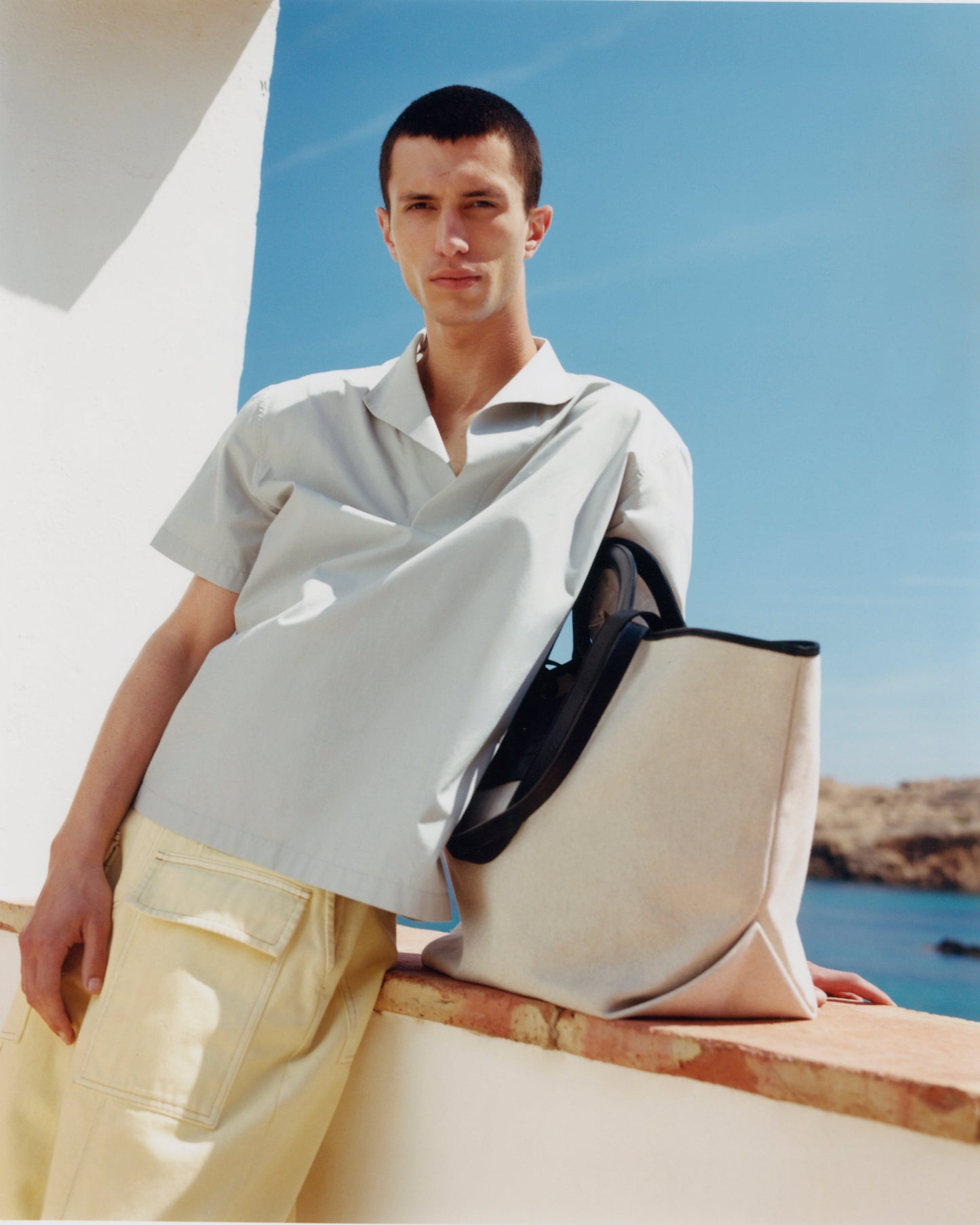 Hereu CALA L - Leather-trimmed Canvas Tote Bag