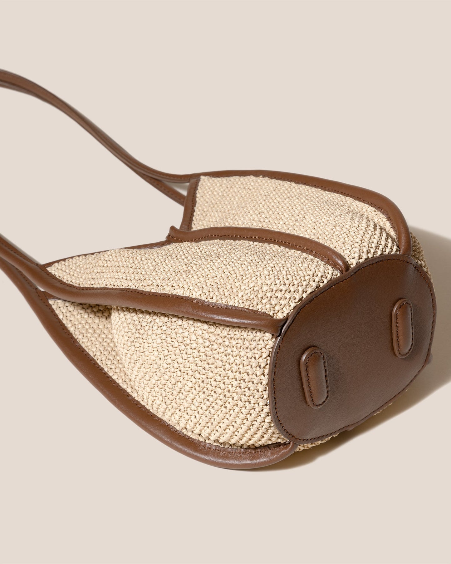 Hereu CALELLA BUCKET SOFT RAFFIA - Leather-trimmed Shoulder Bag