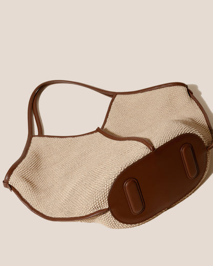 Hereu CALELLA SOFT RAFFIA - Leather-trimmed Tote Bag