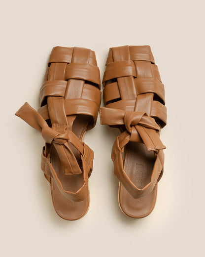 Hereu BENA HEELED - Interwoven Knotted T-bar Heeled Sandal