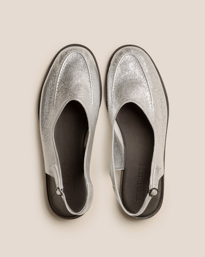 Hereu JULIOL SLINGBACK METALLIC - High-Cut Deconstructed Slingback Loafer