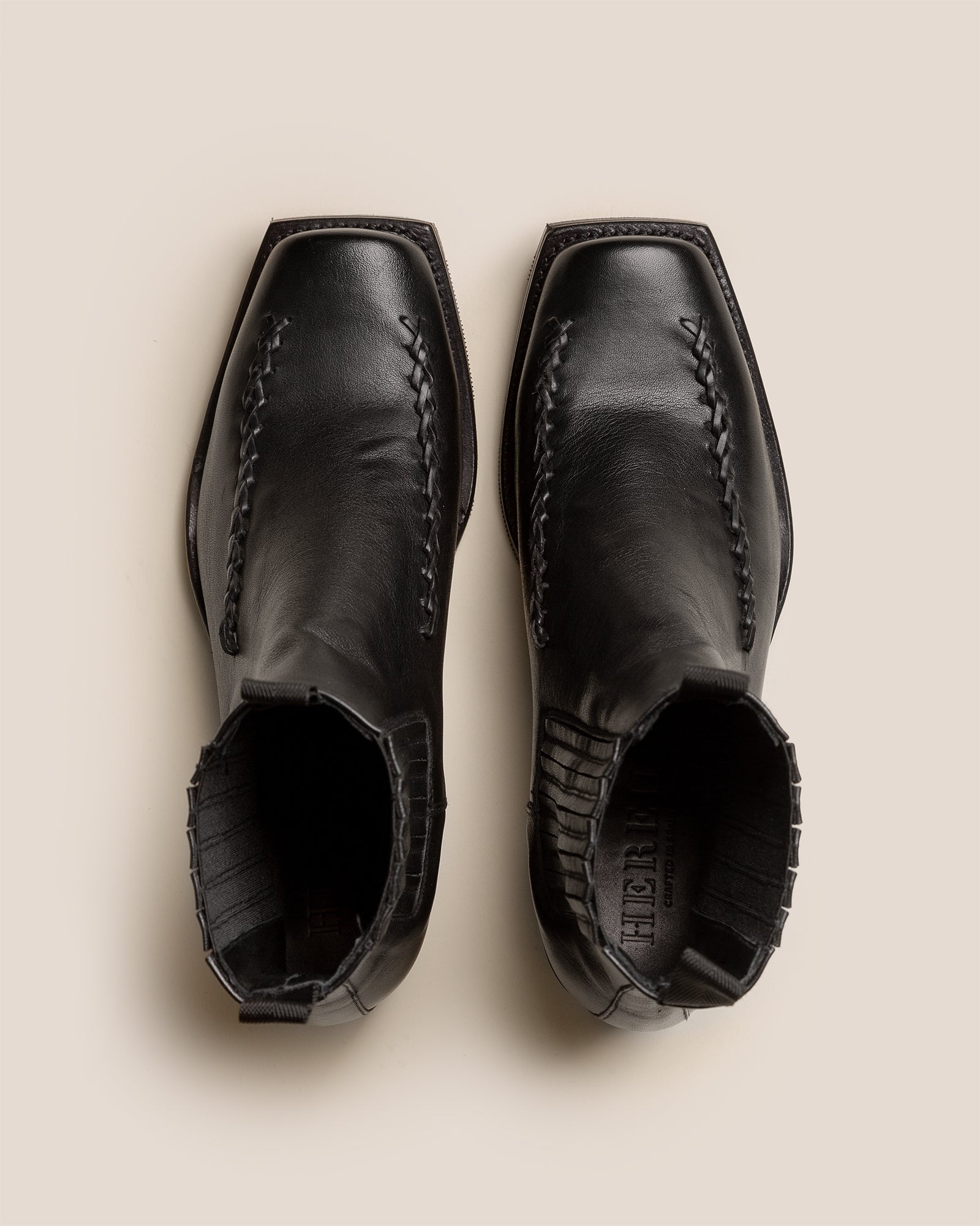 Hereu AGULLA - Square-Toe Braided Detail Chelsea Boot