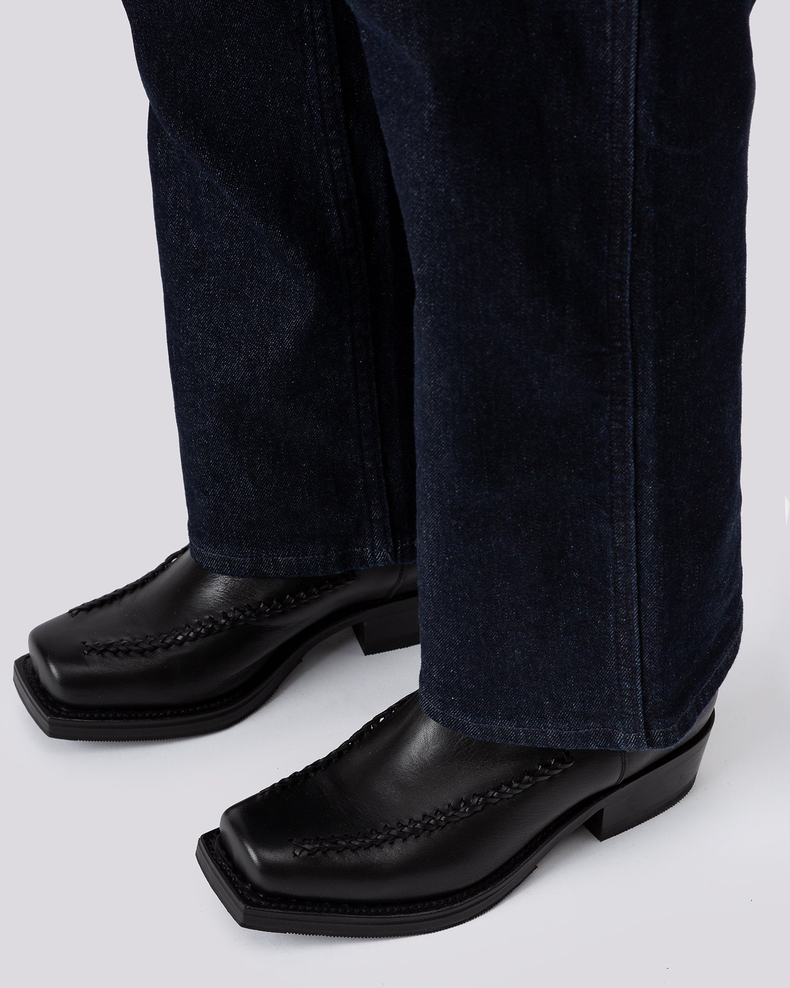 Hereu AGULLA - Square-Toe Braided Detail Chelsea Boot