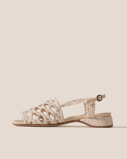 Hereu ALZIRA RAFFIA LUREX - Woven Slingback Sandal