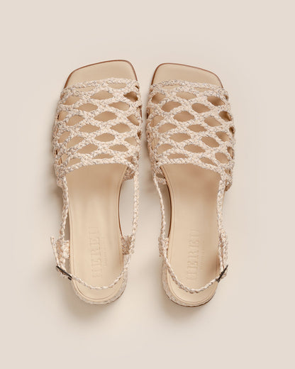 Hereu ALZIRA RAFFIA LUREX - Woven Slingback Sandal