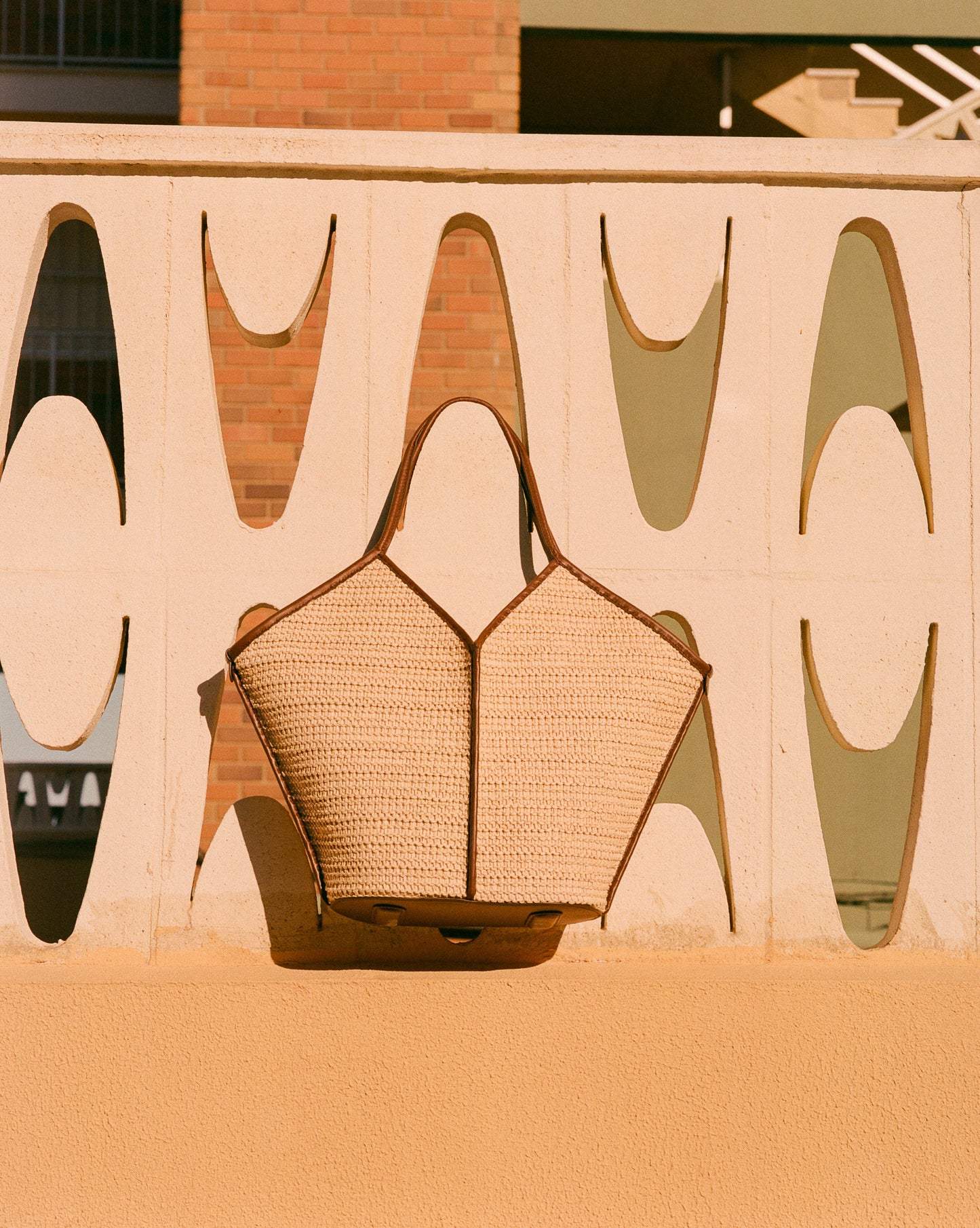 Hereu CALELLA RAFFIA - Leather-trimmed Tote Bag