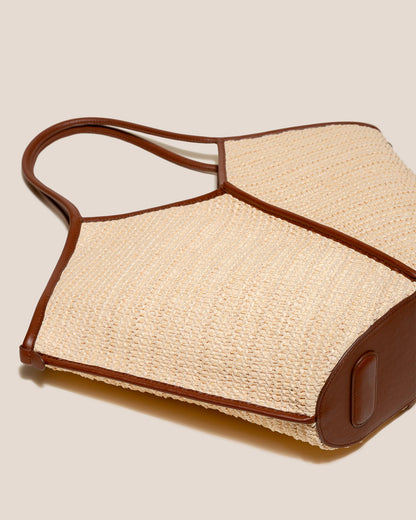Hereu CALELLA RAFFIA - Leather-trimmed Tote Bag