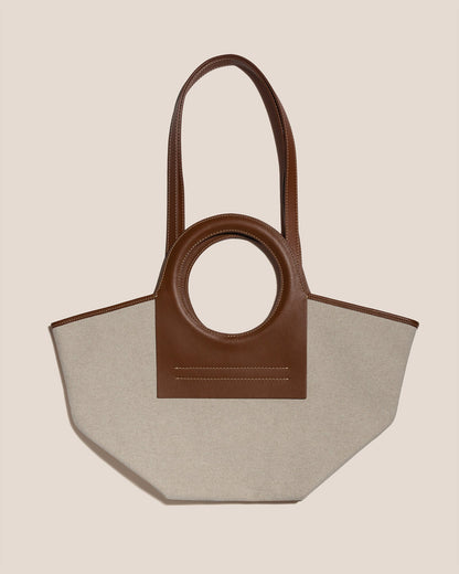 Hereu CALA S - Leather-trimmed Canvas Tote Bag