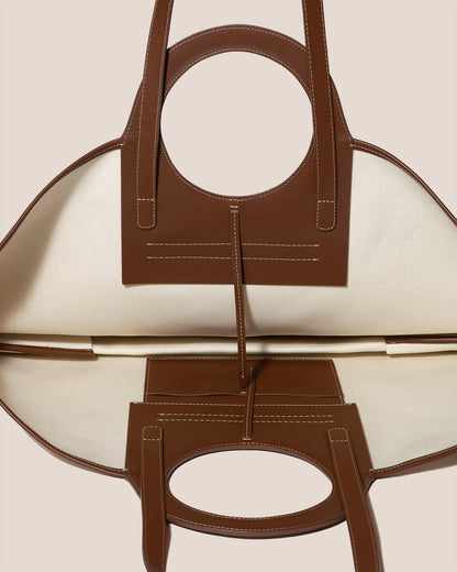 Hereu CALA S - Leather-trimmed Canvas Tote Bag