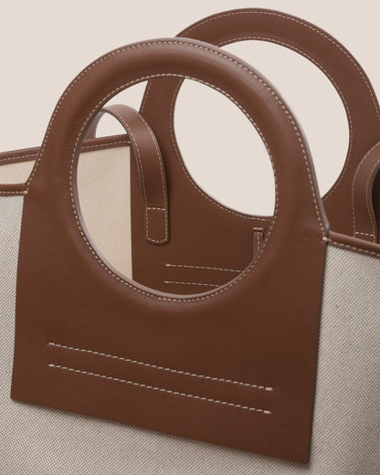 Hereu CALA S - Leather-trimmed Canvas Tote Bag
