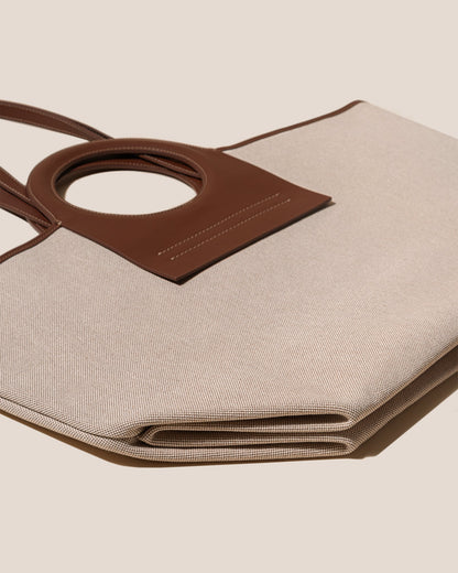 Hereu CALA S - Leather-trimmed Canvas Tote Bag
