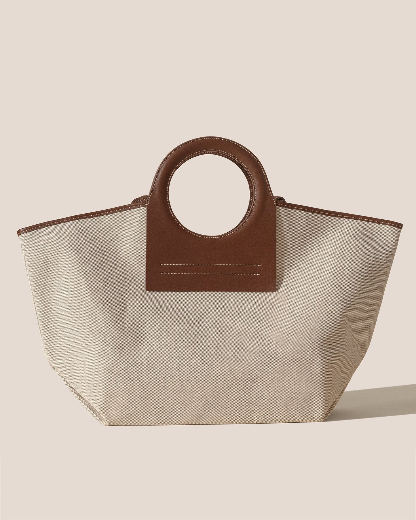 Hereu CALA L - Leather-trimmed Canvas Tote Bag