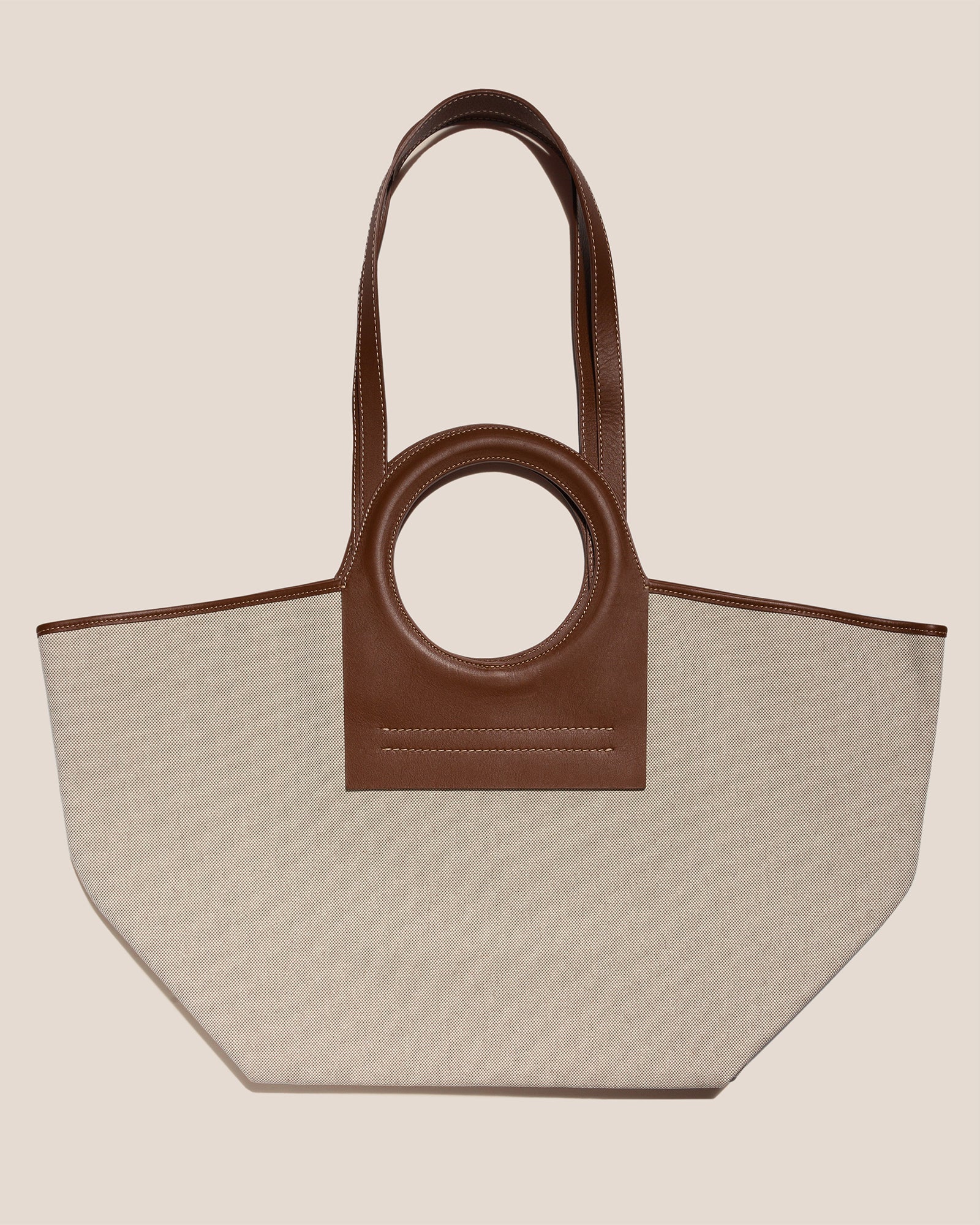 Hereu CALA L - Leather-trimmed Canvas Tote Bag