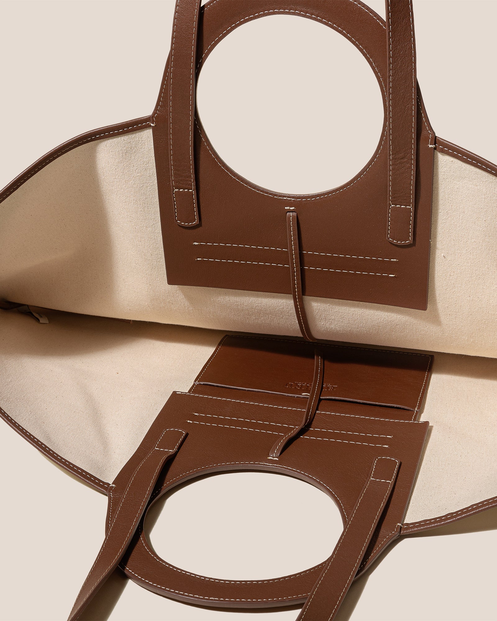 Hereu CALA L - Leather-trimmed Canvas Tote Bag