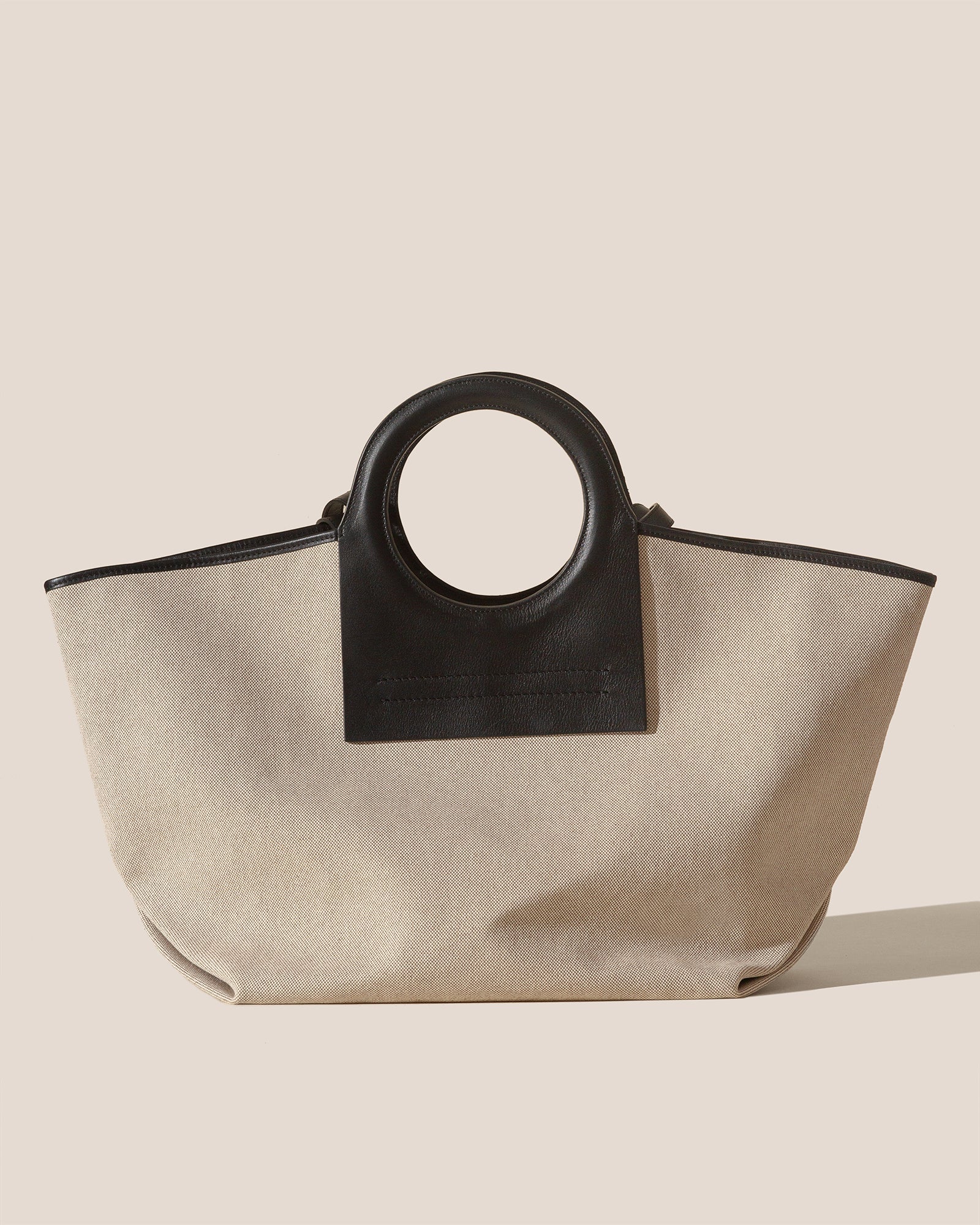 Hereu CALA L - Leather-trimmed Canvas Tote Bag