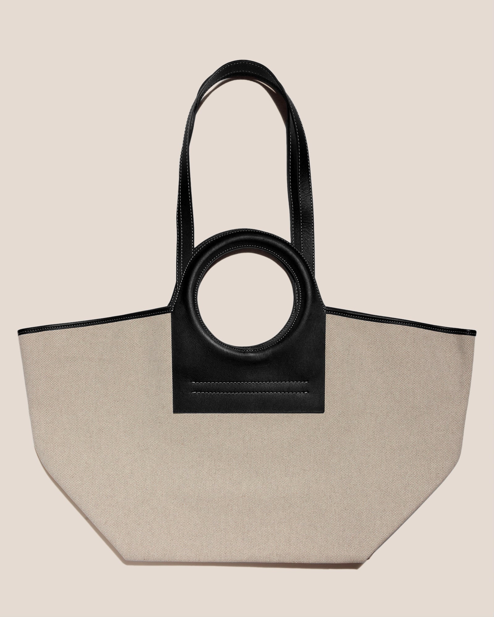 Hereu CALA L - Leather-trimmed Canvas Tote Bag