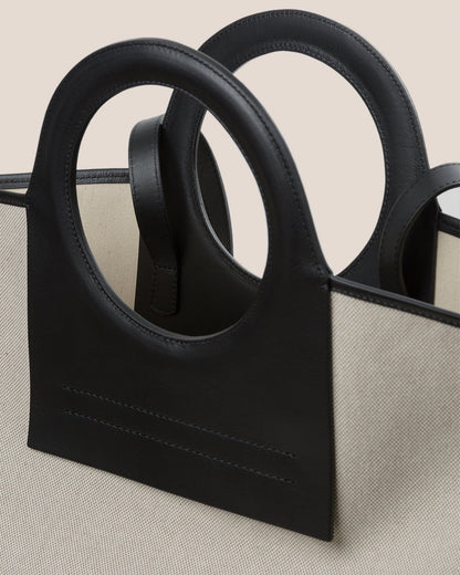 Hereu CALA L - Leather-trimmed Canvas Tote Bag