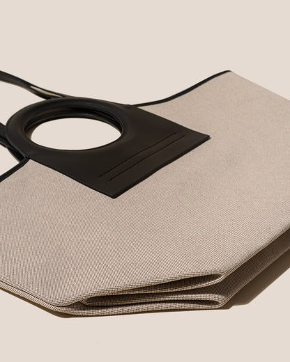 Hereu CALA S - Leather-trimmed Canvas Tote Bag