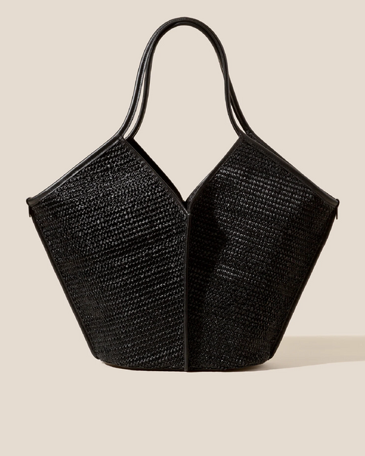 Hereu CALELLA RAFFIA - Leather-trimmed Tote Bag