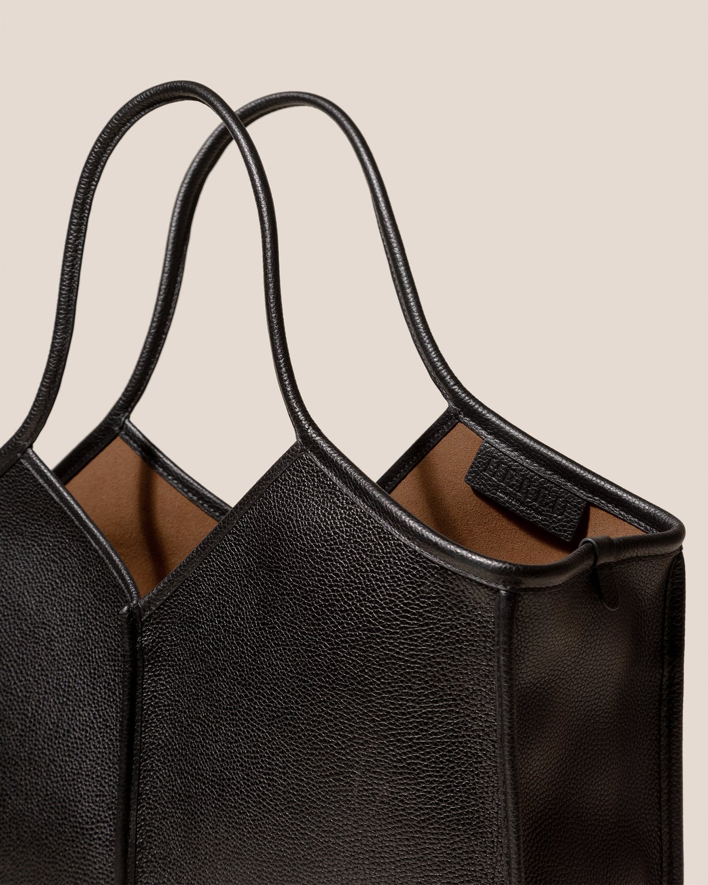 Hereu CALELLA SQUARED MEDIUM GRAINY - Leather-trimmed Tote Bag