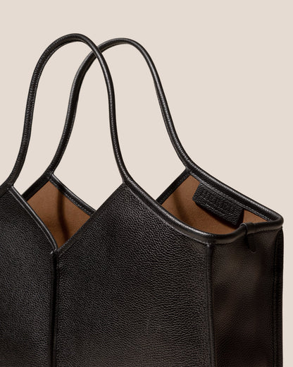 Hereu CALELLA SQUARED MEDIUM GRAINY - Leather-trimmed Tote Bag