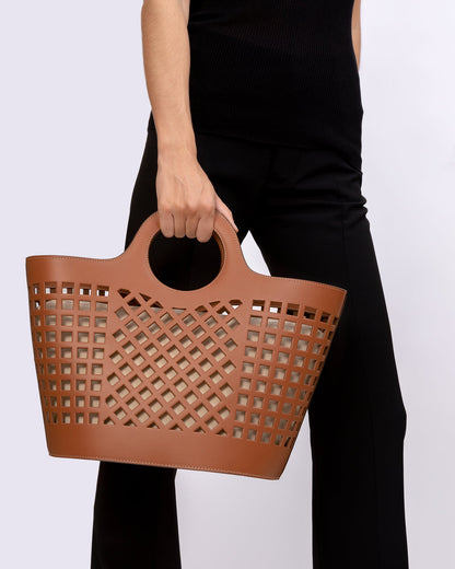 Hereu COLMADO - Cut-out Leather Tote Bag