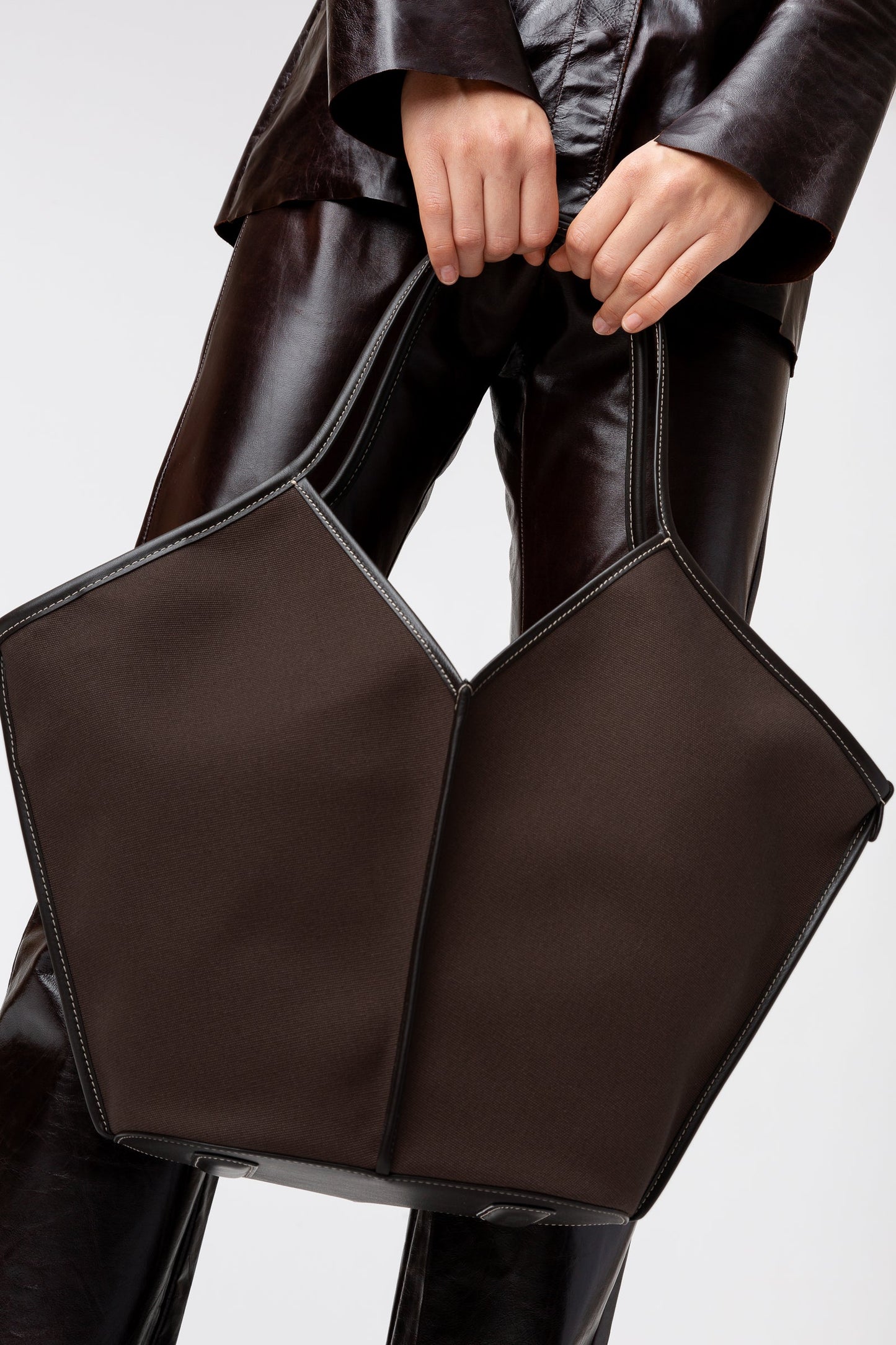 Hereu CALELLA - Leather-trimmed Organic Cotton Tote Bag