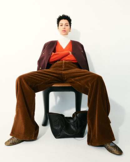 Hereu SEPAL S GRAINY - Tulip Shape Zipped Tote Bag