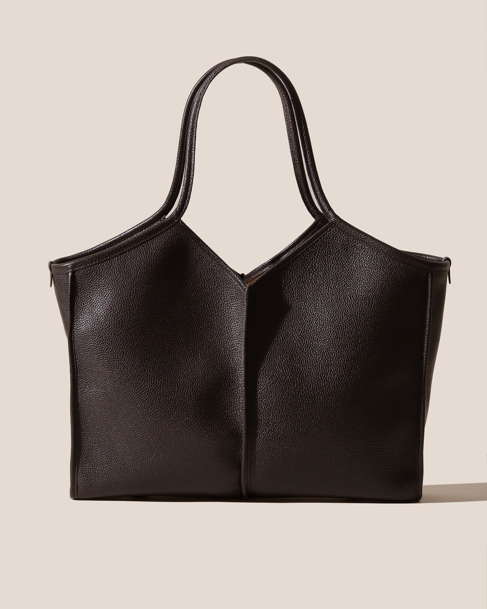 Hereu CALELLA SQUARED MEDIUM GRAINY - Leather-trimmed Tote Bag