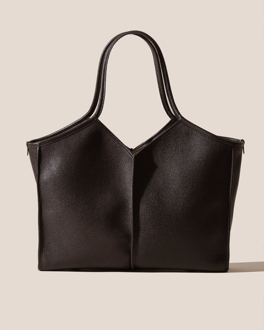 Hereu CALELLA SQUARED MEDIUM GRAINY - Leather-trimmed Tote Bag