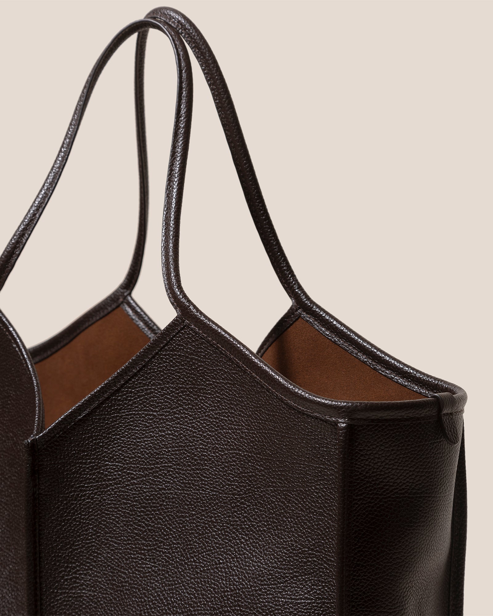 Hereu CALELLA SQUARED MEDIUM GRAINY - Leather-trimmed Tote Bag