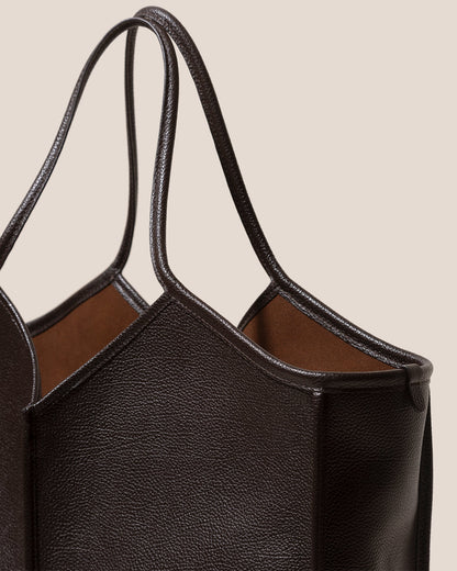 Hereu CALELLA SQUARED MEDIUM GRAINY - Leather-trimmed Tote Bag