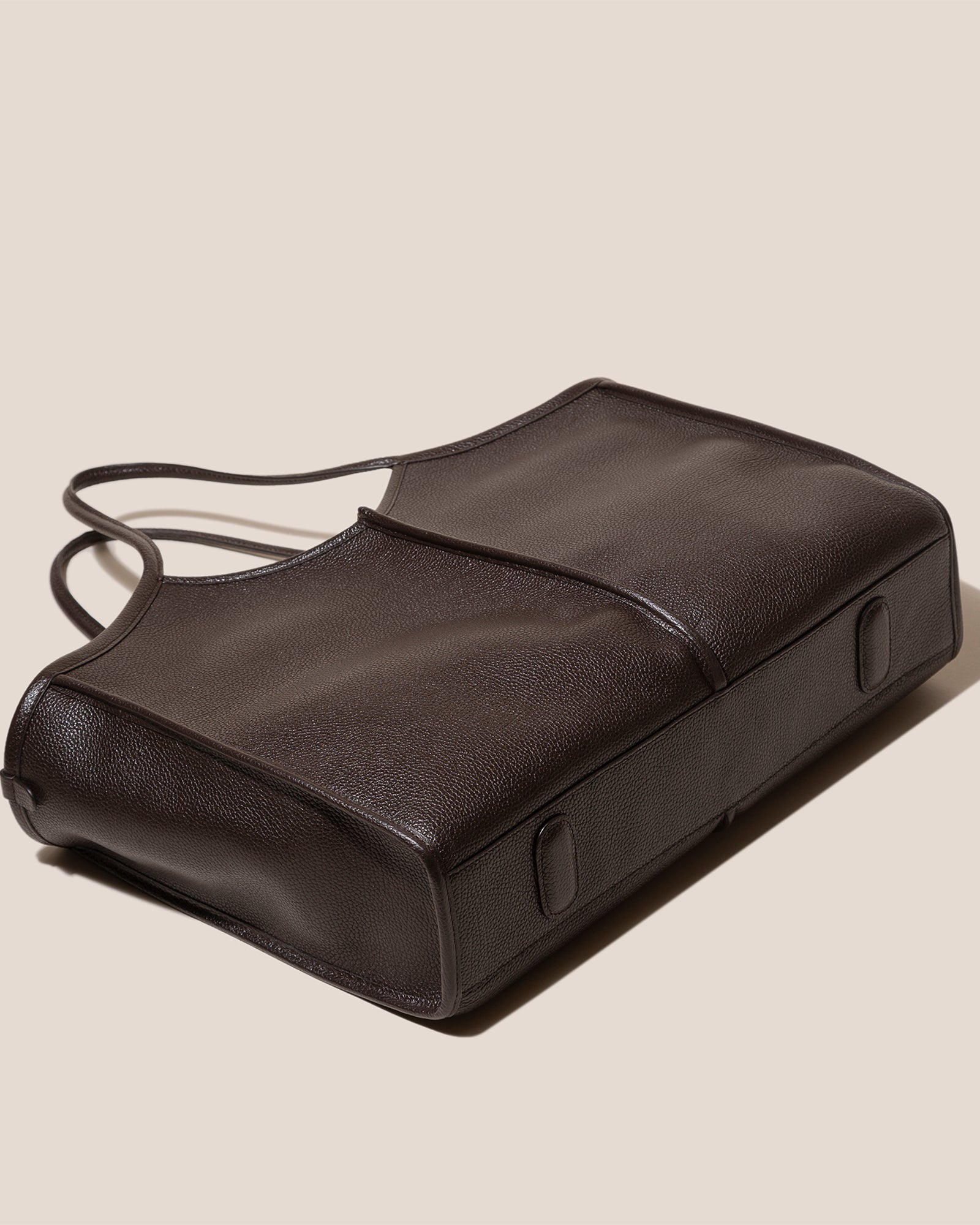 Hereu CALELLA SQUARED MEDIUM GRAINY - Leather-trimmed Tote Bag