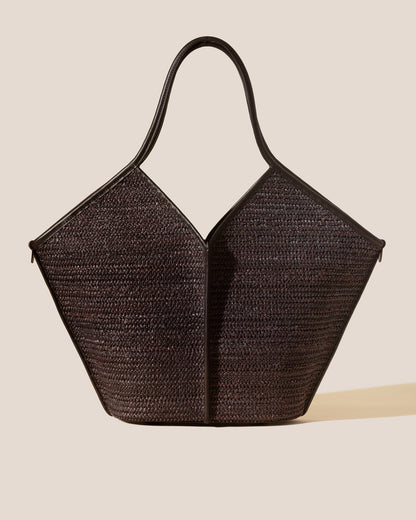 Hereu CALELLA RAFFIA - Leather-trimmed Tote Bag
