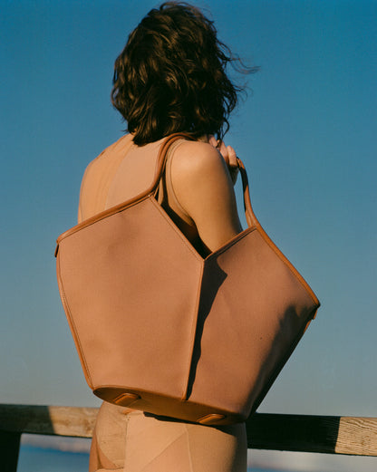 Hereu CALELLA - Leather-trimmed Organic Cotton Tote Bag