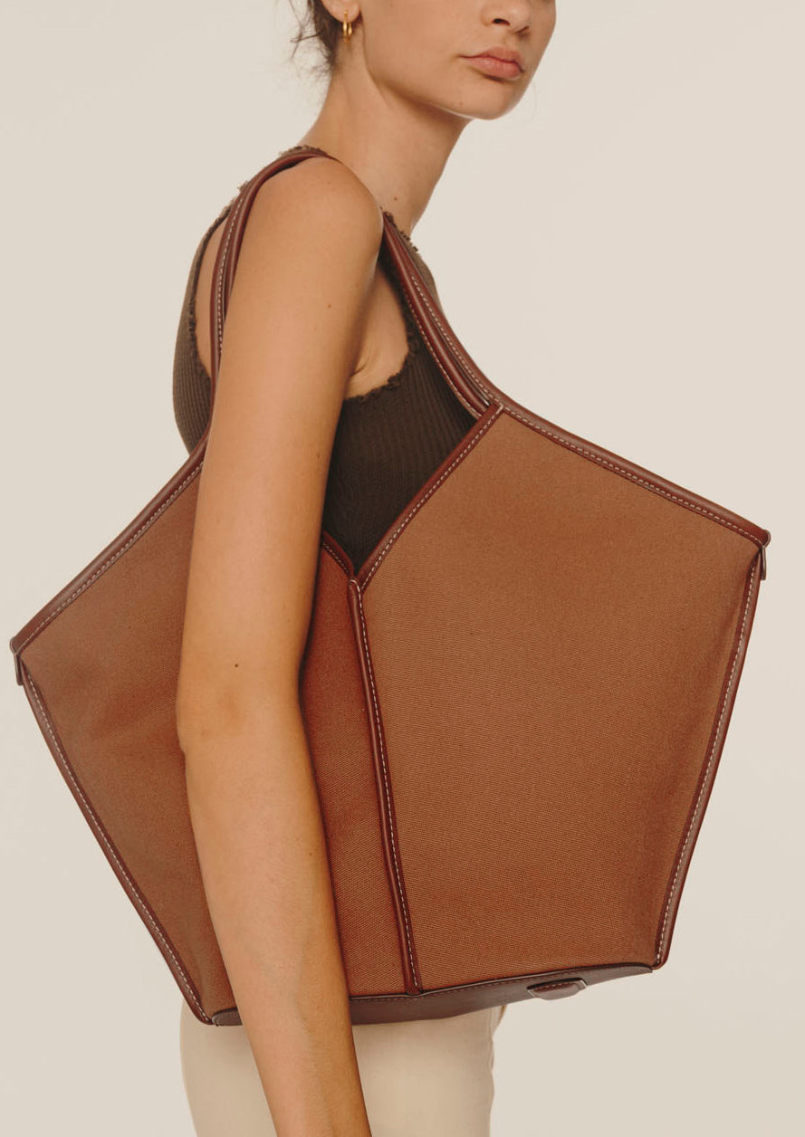 Hereu CALELLA - Leather-trimmed Organic Cotton Tote Bag