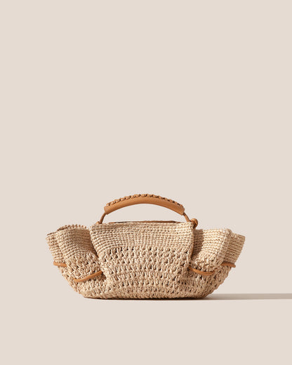 Hereu ARTA MINI CROCHET RAFFIA - Pleated Crossbody Bag