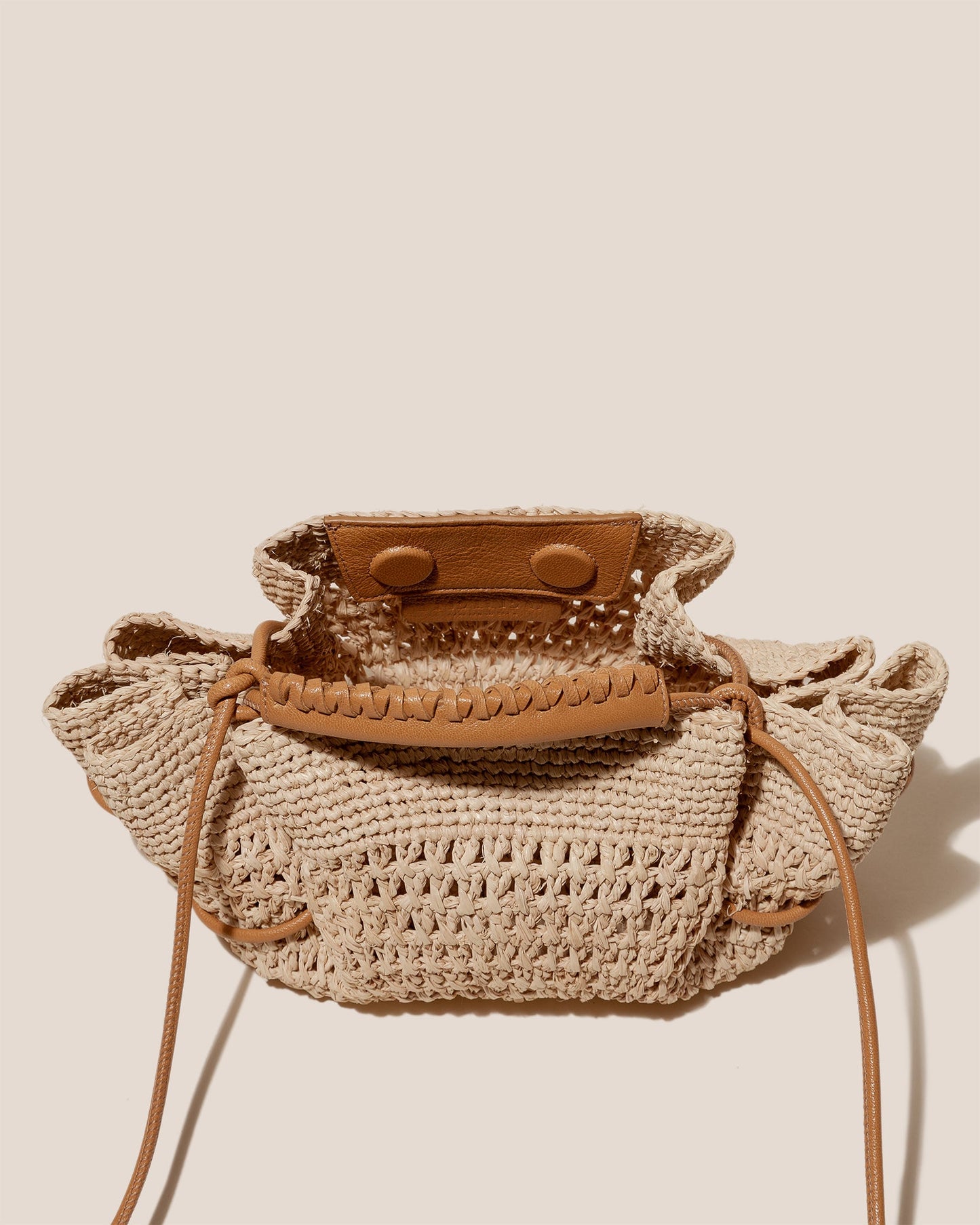Hereu ARTA MINI CROCHET RAFFIA - Pleated Crossbody Bag