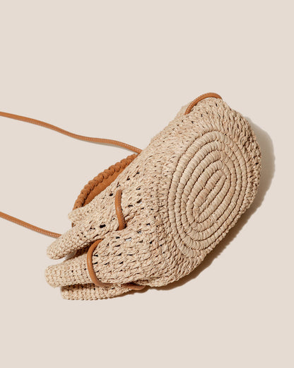 Hereu ARTA MINI CROCHET RAFFIA - Pleated Crossbody Bag