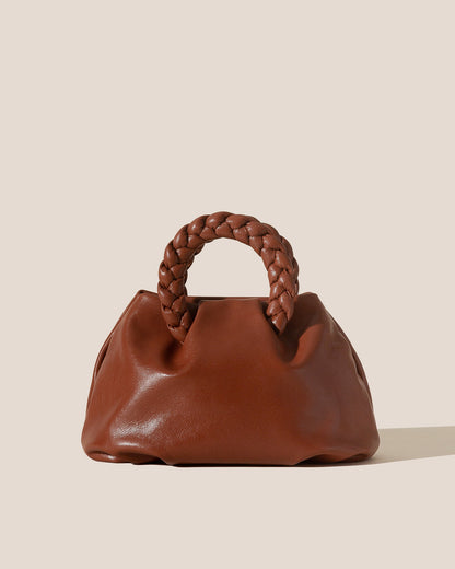 Hereu BOMBON M SUPPLE SHINY - Medium Plaited-handle Leather Handbag
