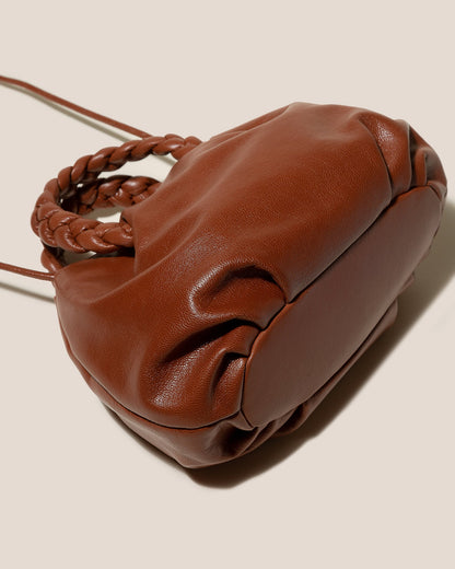 Hereu BOMBON M SUPPLE SHINY - Medium Plaited-handle Leather Handbag