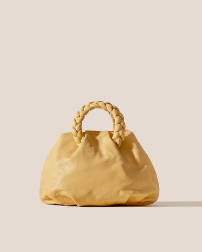 Hereu BOMBON M SUPPLE SHINY - Medium Plaited-handle Leather Handbag