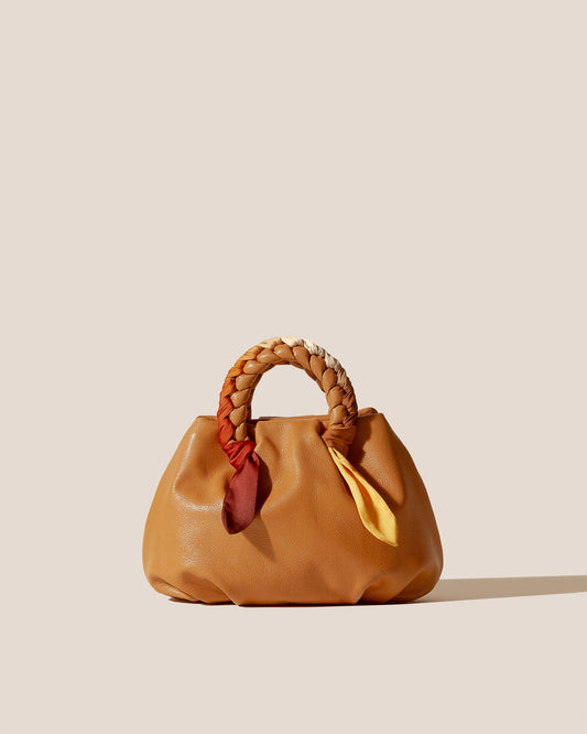 Hereu BOMBON FOULARD - Plaited-handle Leather Handbag