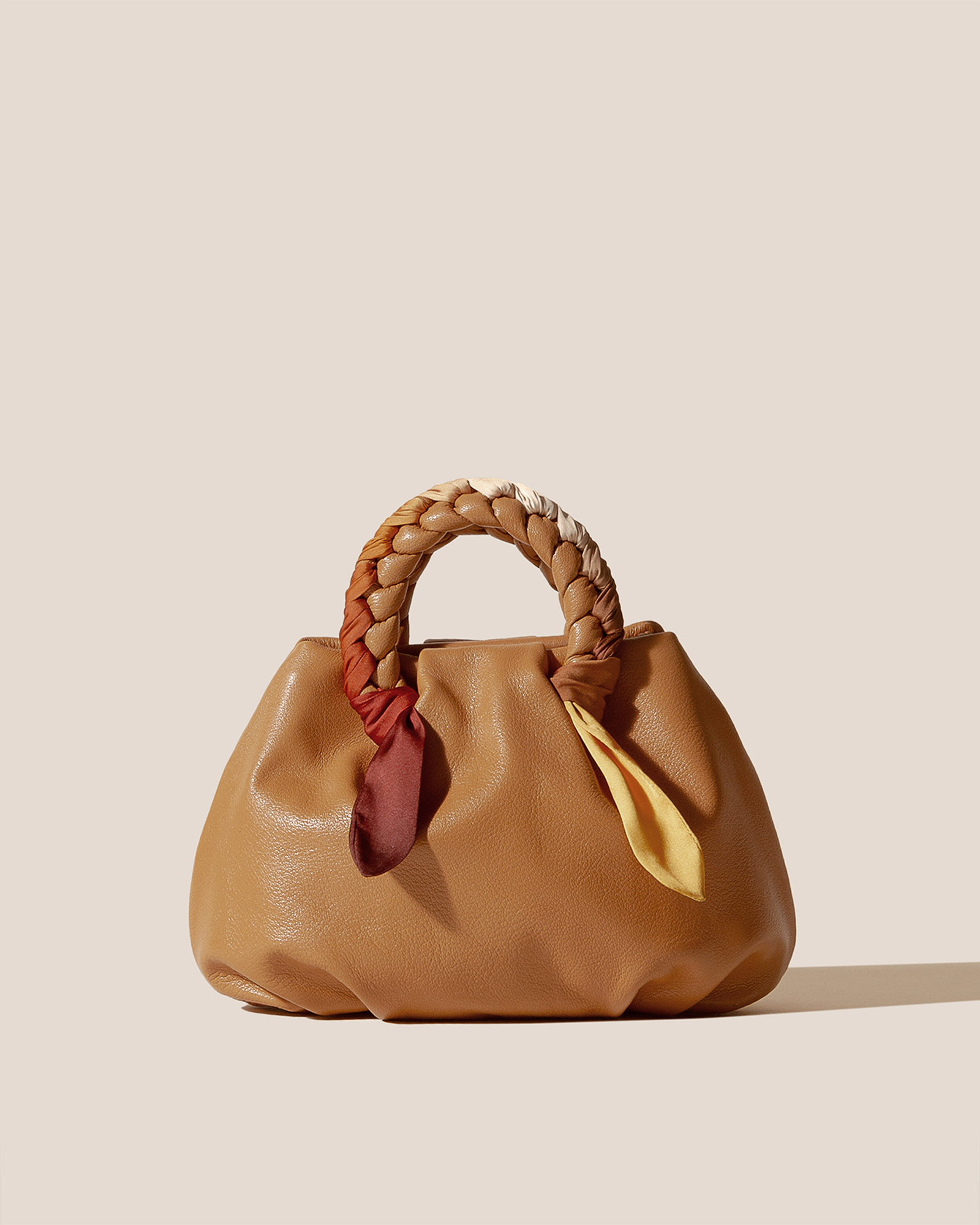 Hereu BOMBON M FOULARD - Medium Plaited-handle Leather Handbag