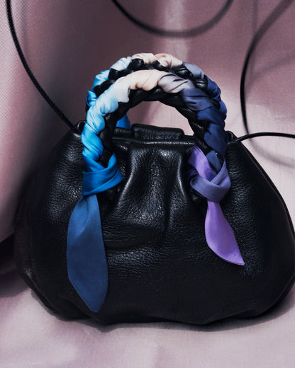 Hereu BOMBON FOULARD - Plaited-handle Leather Handbag