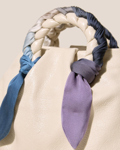Hereu BOMBON FOULARD - Plaited-handle Leather Handbag