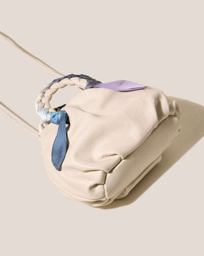 Hereu BOMBON FOULARD - Plaited-handle Leather Handbag