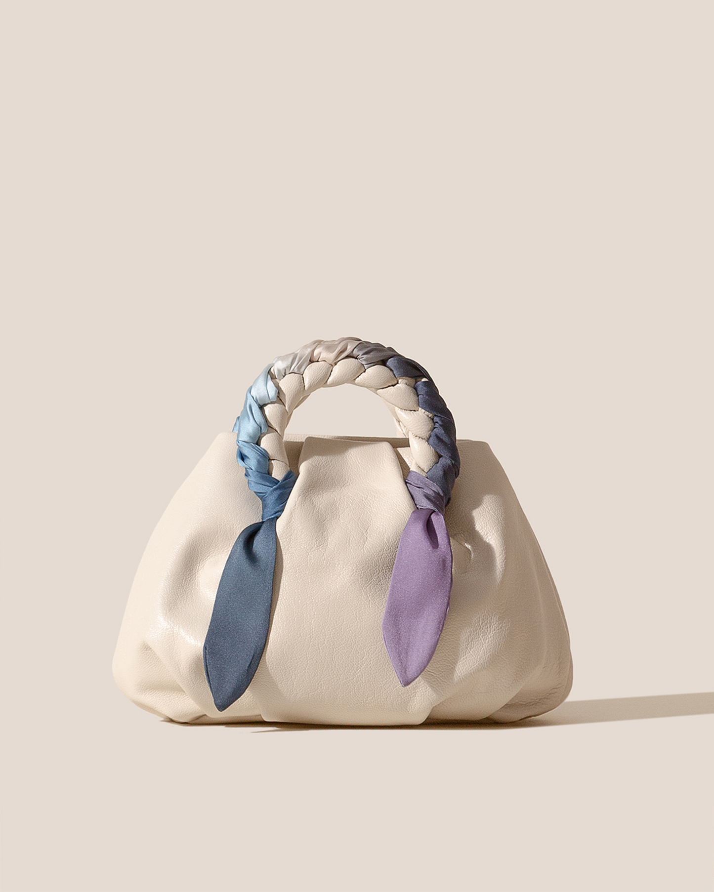 Hereu BOMBON M FOULARD - Medium Plaited-handle Leather Handbag