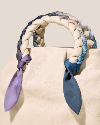 Hereu BOMBON M FOULARD - Medium Plaited-handle Leather Handbag