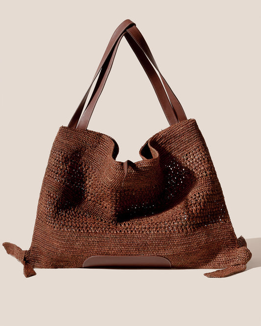 Hereu CADOR - Slouchy Crocheted Raffia Shoulder Bag